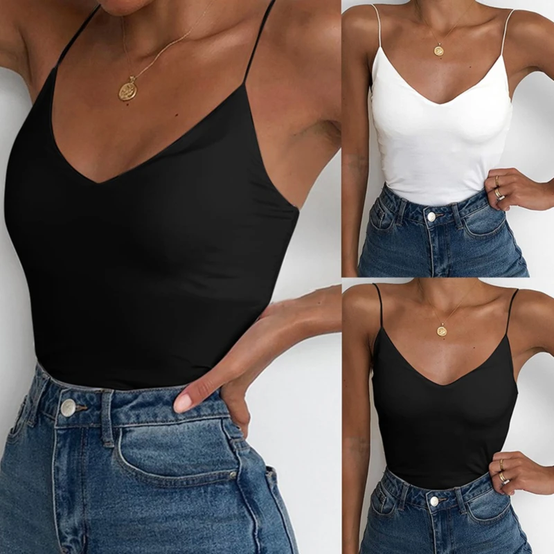 Top Trends: Women Thin Wild Solid Camis Vest Women Tank Tops Female 2023 Summer Sexy Strap Basic Tops Slim Sleeveless Camisole Shoppable Styles