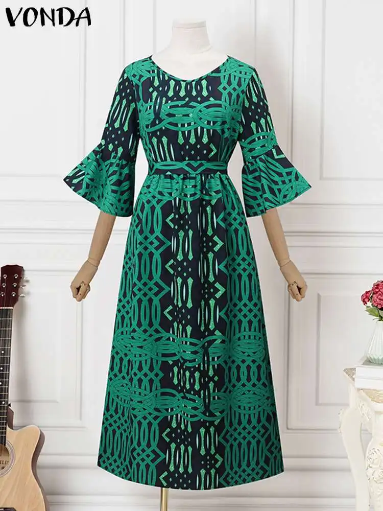 Top Trends: Women Summer Maxi Long Dress 2023 VONDA Vintage Printed Robe Femme Bohemian Fare Sleeve Party Sundress Beach Holiday Vestidos Shoppable Styles - Image 4