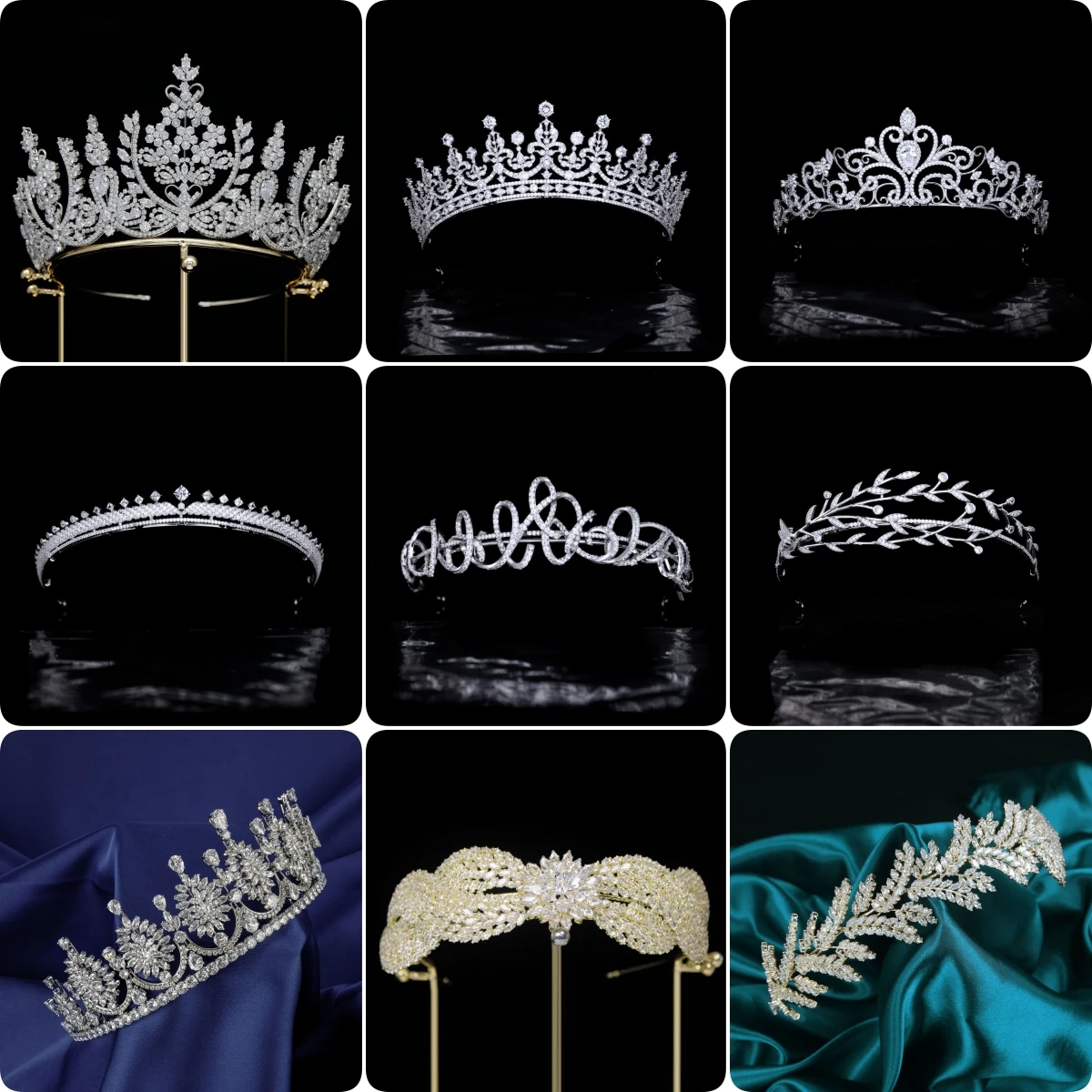 Top Trends: High Quality Metal CZ Bride Tiara Women Crowns For Wedding Headpiece Rhinestones Bridal Tiaras Fine Silver Gold Headband Shoppable Styles