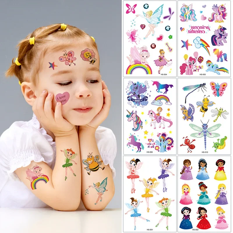 Top Trends: 1Pcs New Glitter Cartoon Unicorn Mermaid Temporary Tattoo Stickers Kids Waterproof Tatoo Art Fake Tattoos Stickers Decoration Shoppable Styles