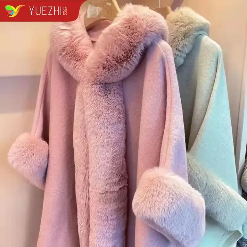 Top Trends: Fashion Trends Faux Rex Rabbit Fur Coat Cape Hooded Tassels Wool Blends Cardigan Cloak Women Fall Winter Overcoat Poncho Wraps Shoppable Styles