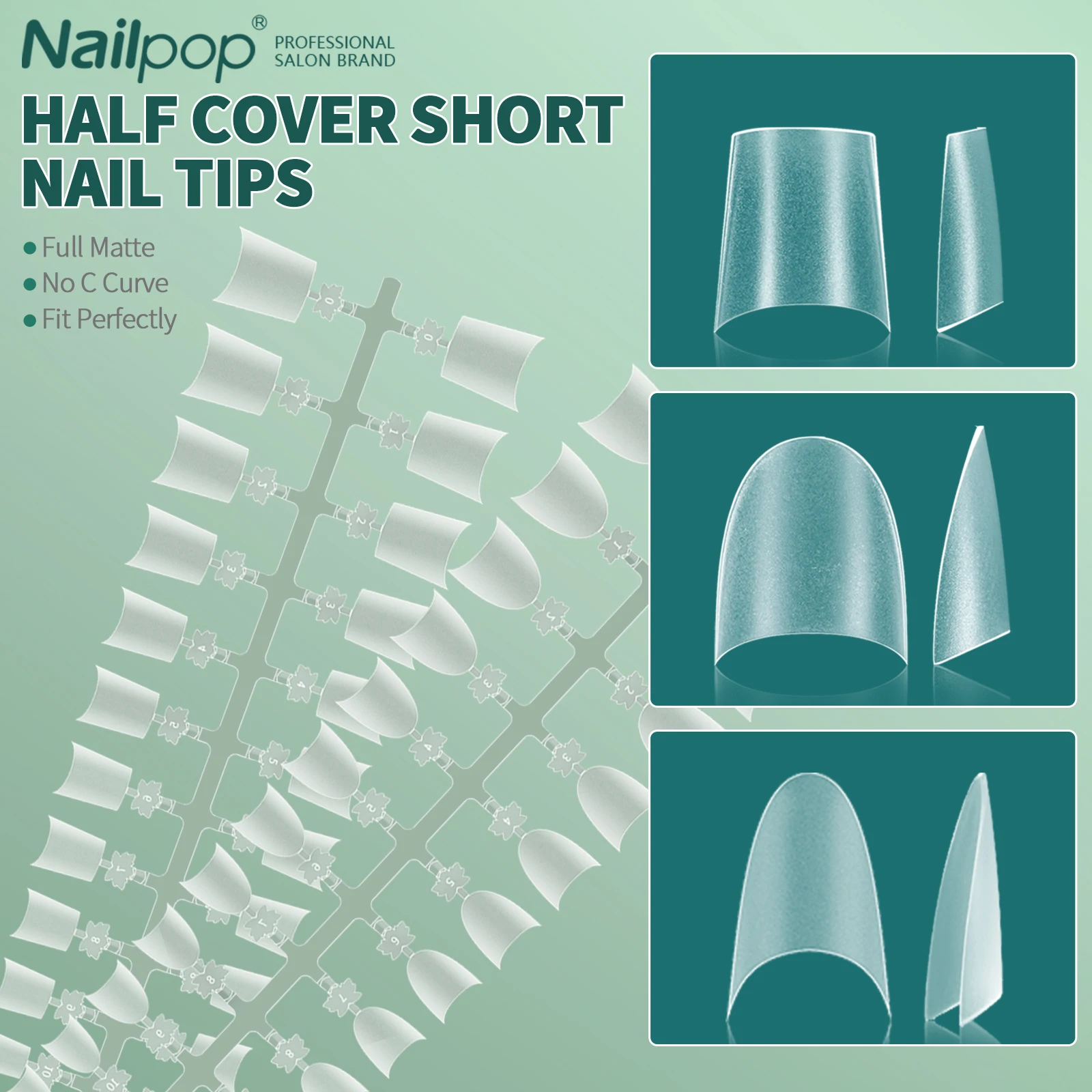 Top Trends: Short Half Cover False Nail Tips 150pcs Full Matte 12 Sizes No C Curve Fake Nails For Nail Extension Art Home DIY Nail Salon Shoppable Styles