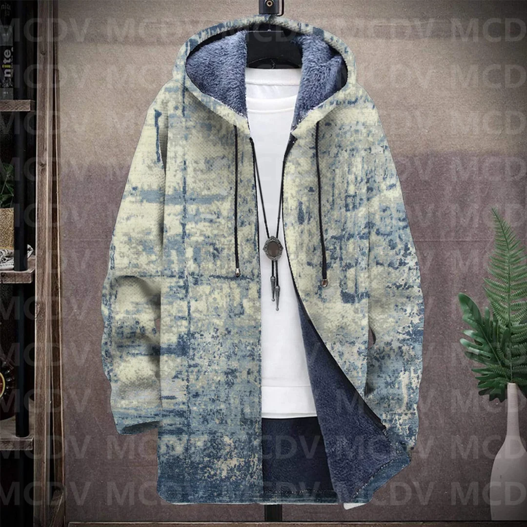 Top Trends: Men&#039;s Retro Flower Print Plush Thick Long-Sleeved Coat Fleece Hooded Overcoat Men Thick Warm Jacket-12 Style Shoppable Styles