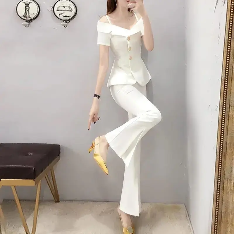 Top Trends: Womens 2 Pant Sets Blazer And Outfit Wide Leg Trouser Suit White Two Piece Set Pants For Women Sexy Classy Co Ord Promotion Xxl Shoppable Styles