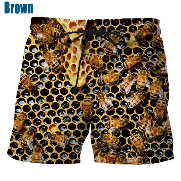 Top Trends: Newest Bee 3D Printing Beach Pants Fashion Novelty Animal Honey Bee Casual Shorts Shoppable Styles