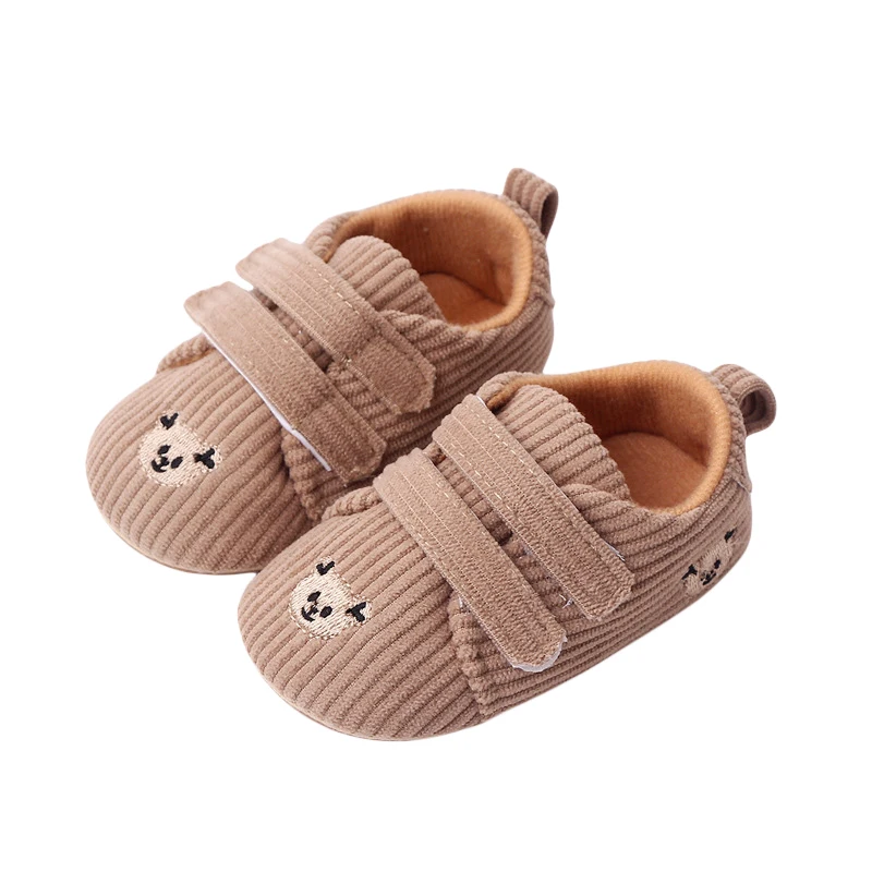 Top Trends: BeQeuewll Baby Girls Boys Suede Shoes Anti-Slip Soft Sole Cartoon Bear Shoes Toddler First Walking Shoes For 3-11 Months Shoppable Styles - Image 2