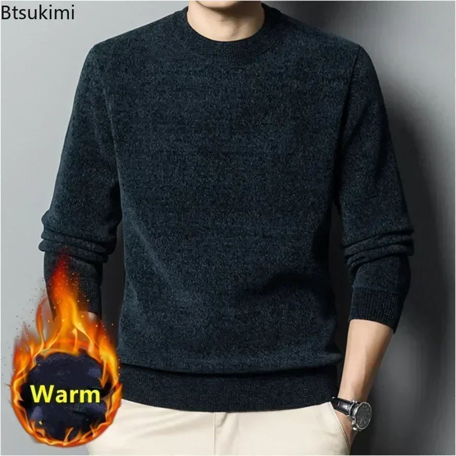 Top Trends: 2024 Men&#039;s Thick Warm Chenille Cashmere Sweater Top Autumn Winter Soft Casual Pullover Sweater Tops Male Knitted Sweater свитер Shoppable Styles