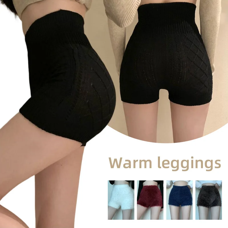 Top Trends: Big Sale Winter Shorts Warm Knitted Fleece Elastic High Waist Underwear Underlay Shorts Women Fitness Casual Bottoms Streetwear Shoppable Styles