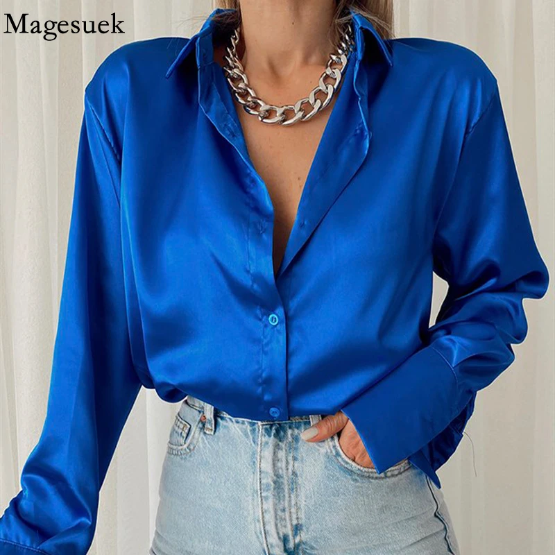 Top Trends: 2024 Satin Blouse Women Elegant Button Up Silk Shirts Loose Office Long Sleeve Ladies Tops Blusas Camisas Casual Shirt 18913 Shoppable Styles