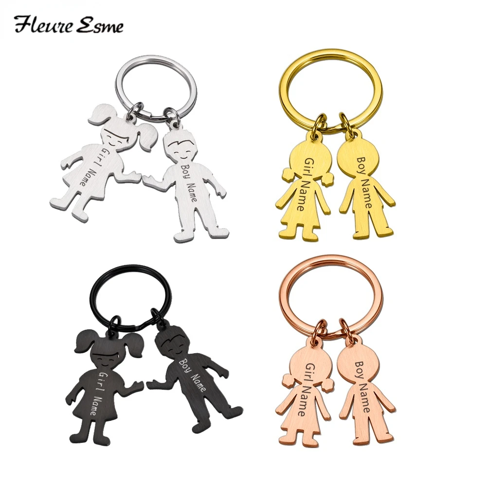 Top Trends: Personalized Keychain Custom Name Boy Girl Child Family Stainless Steel Key Ring Gift For Man Women Jewelry Original Key Chain Shoppable Styles