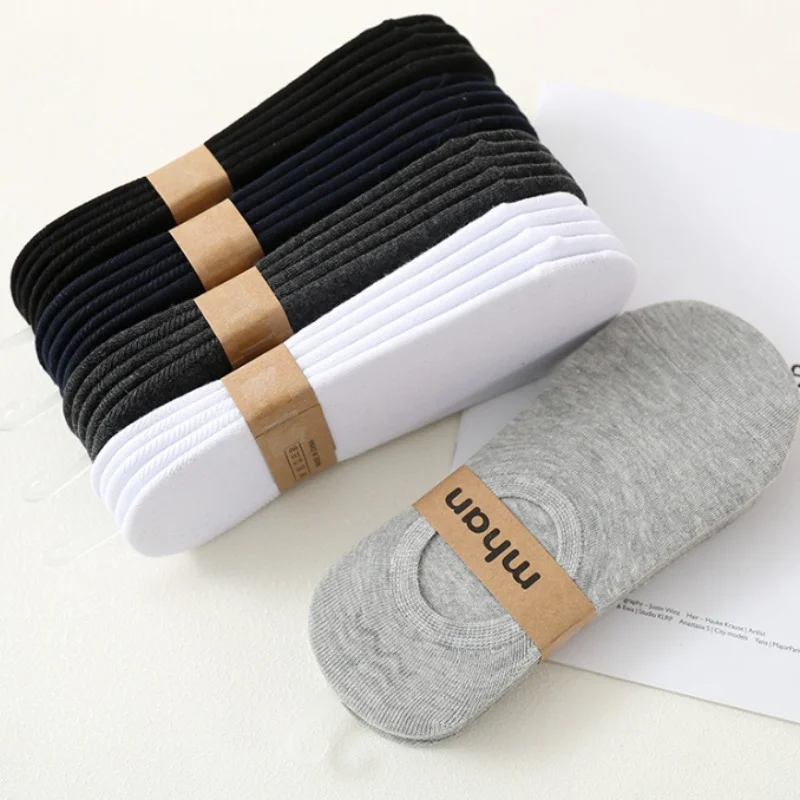 Top Trends: 3pair / Lot Invisible Socks Men No Show Low Cut Ankle Cotton Thin Black White Short Sock Non-slip Silicone Summer Breathable Shoppable Styles