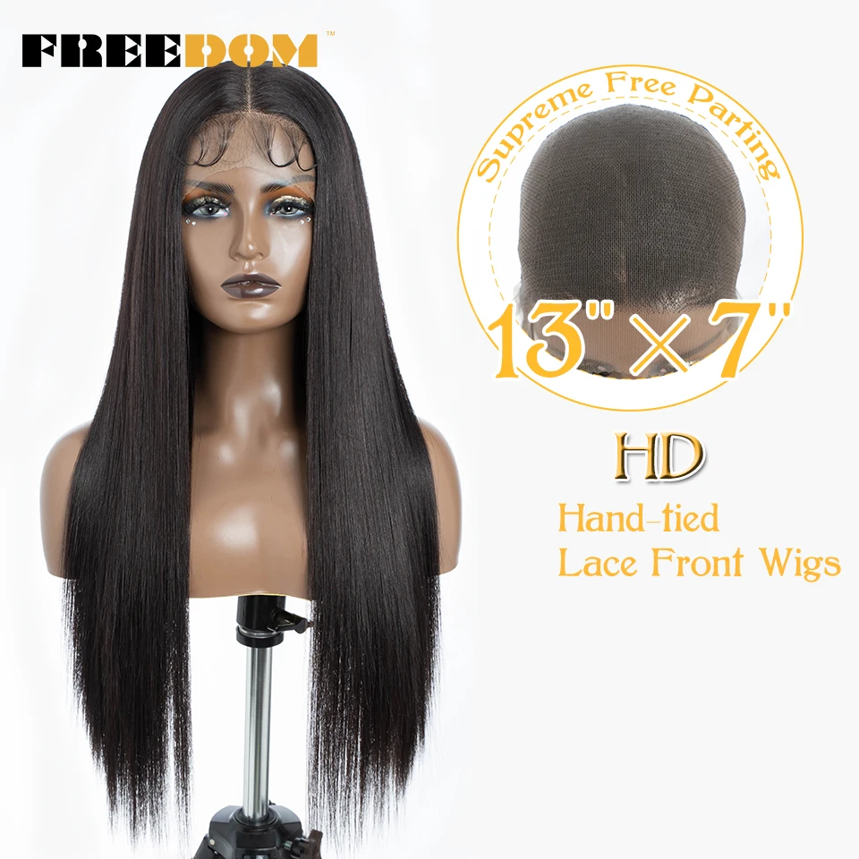 Top Trends: FREEDOM Synthetic Lace Front Wigs For Black Women 13X7 Straight Lace Wigs 30 Inch Ombre Brown Blue Pink Cosplay Lace Wig Shoppable Styles