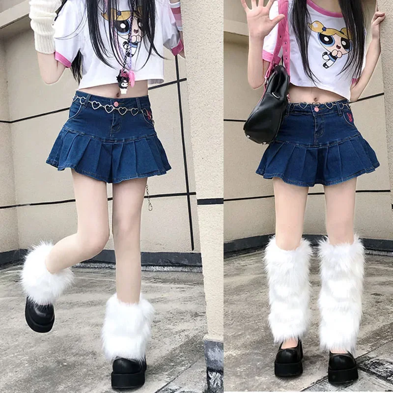 Top Trends: Furry Leg Warmers Y2K Goth White Faux Fur Leg Warmers Boot Covers Lady Cute Jk Knee-length Hipster Warm Sock Fashion Socks Shoppable Styles