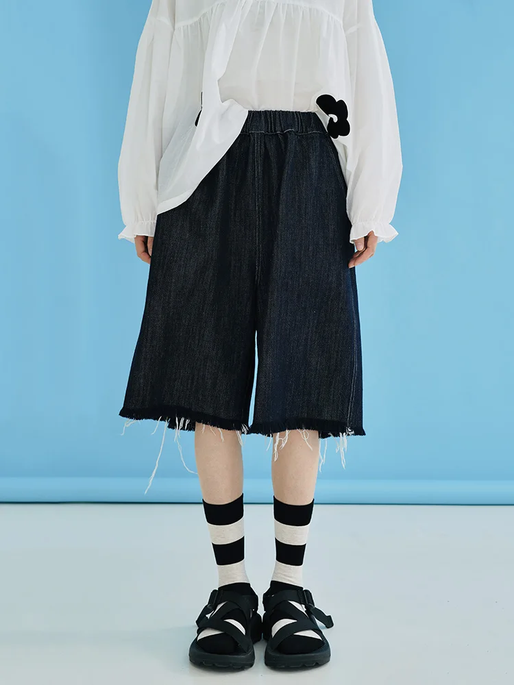 Top Trends: Imakokoni Original Spring And Summer Do Not Fade Washed Denim Shorts Loose Five-point Harajuku Pants Women Shorts 223730 Shoppable Styles