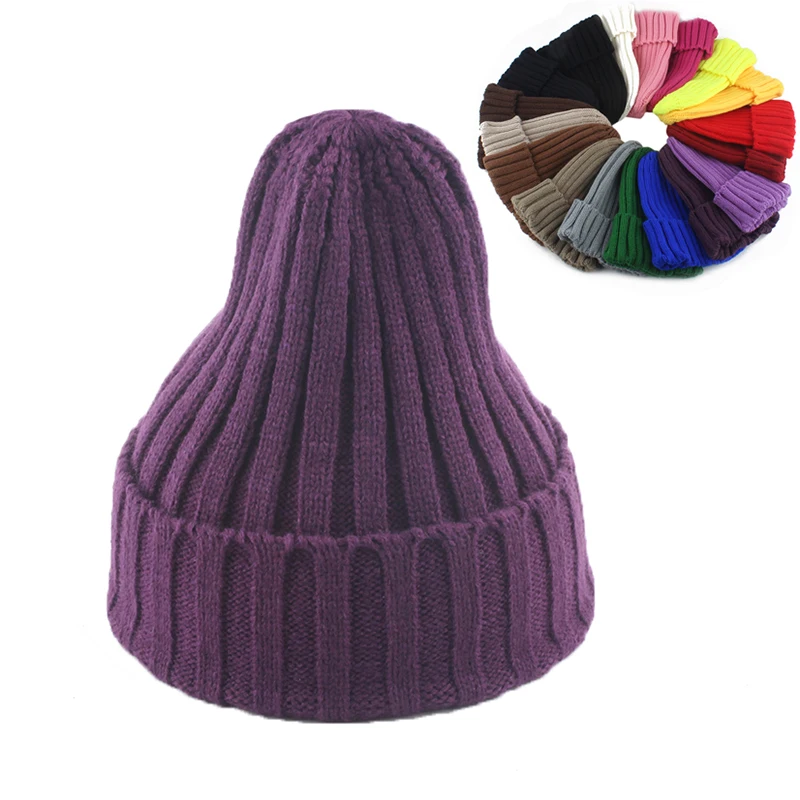 Top Trends: Autumn Winter Beanie Warm Soft Knitted Hat Hip Hop Cap For Women Men Bonnet Solid Color Skullies Beanies Shoppable Styles