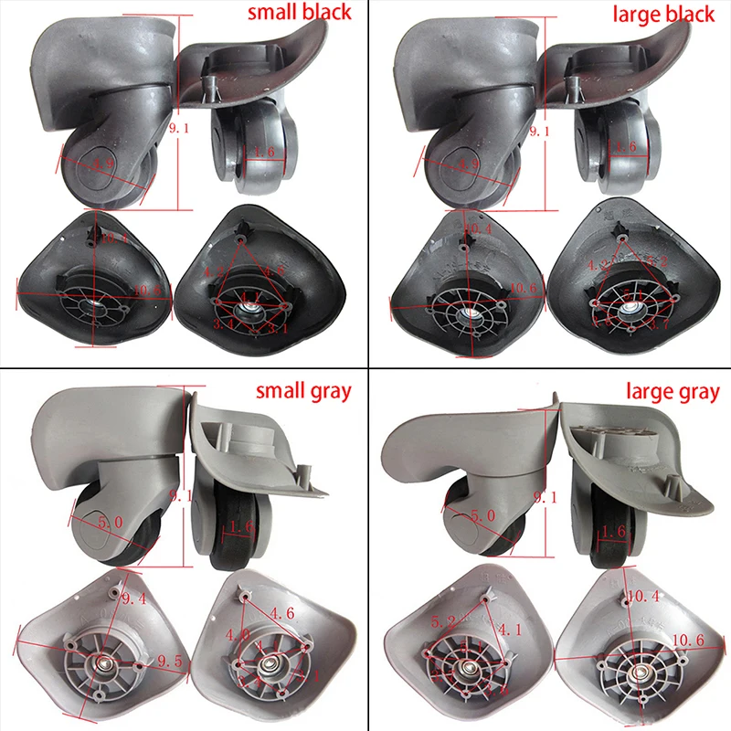 Top Trends: 1 Pair DIY Suitcase Luggage Replacement Casters Swivel Mute Dual Roller Wheels For Travelling Bag Travel Suitcase Shoppable Styles