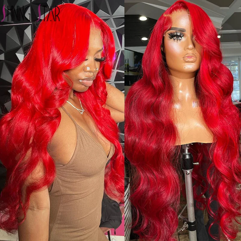 Top Trends: 13X4 13X6 Body Wave Lace Frontal Wig Transparent Red 99J Burgundy Curly Lace Front Wigs Red Colored Hd Body Wave Human Hair Wigs Shoppable Styles