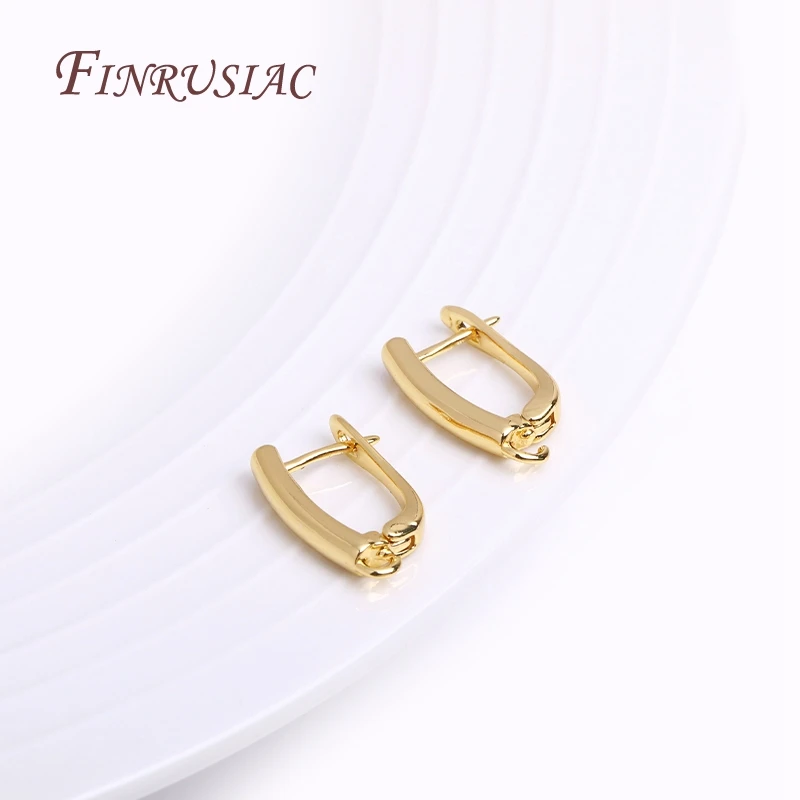 Top Trends: Wholesale 18K Real Gold Plated Anti-Allergy Basic Earwires Fastener Earring Hooks For Woman Jewelry Making Supplies Accessories Shoppable Styles - Image 5