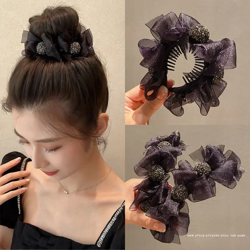 Top Trends: Elegant Purple Ponytail Hair Claw Clip, Female Hair Ties Grab Clip Large Shark Clip Hair Accessories For Women Barrett Headdress Shoppable Styles