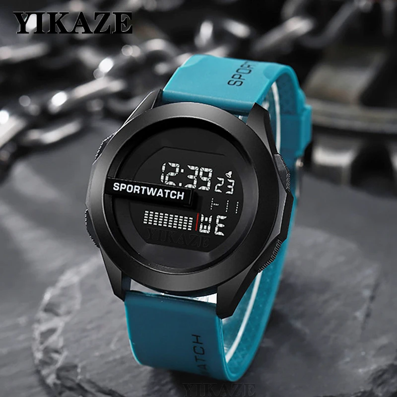 Top Trends: YIKAZE Men's Sports Watch Big Dial Military Men Digital LED Watch Multifunction Clock Fitness Timekeeping Electronic Wristwatch Shoppable Styles