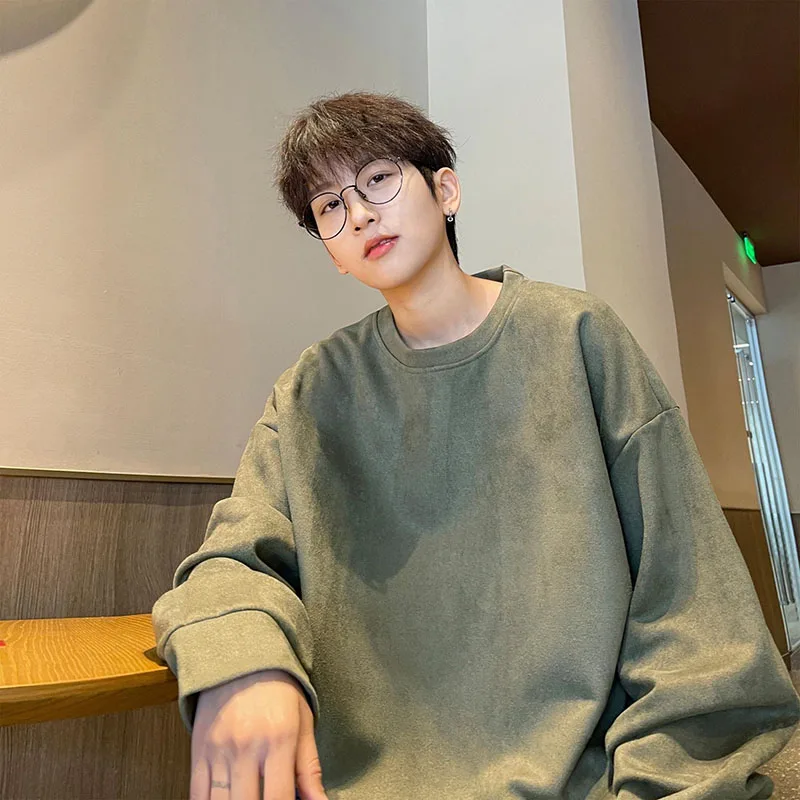 Top Trends: Fashion O-Neck Solid Color Loose Casual Sweatshirts Men's Clothin 2023 Autumn Winter Oversized All-match Tops Korean Sweatshirts Shoppable Styles