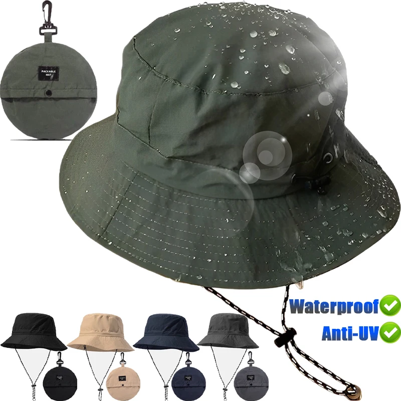 Top Trends: Quick Drying Fisherman Caps Women Men Summer Outdoor Beach Panama Hats Waterproof Camping Hiking Foldable Bob Bucket Sunhats Shoppable Styles