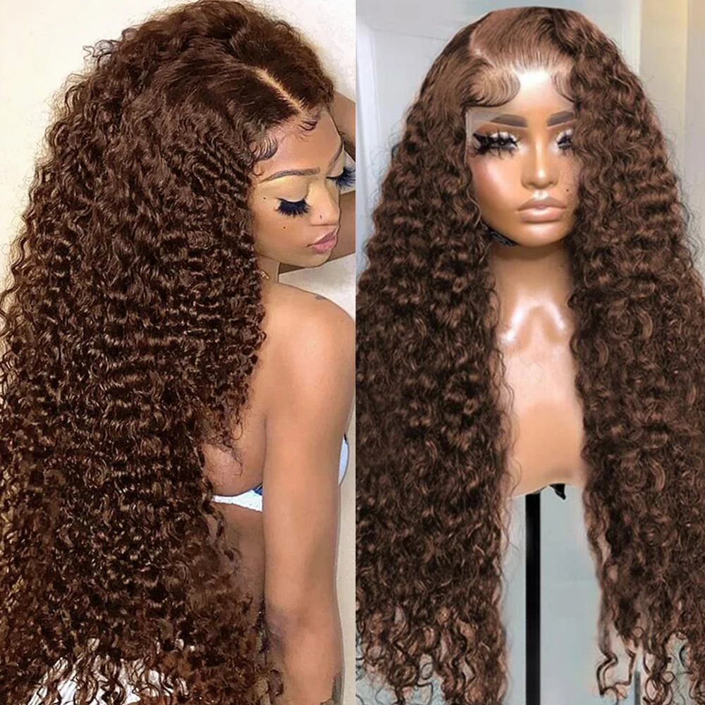 Top Trends: 13x4 Brown Wig Deep Wave Lace Frontal Wig Full Glueless Hd Transparent Lace Front Human Hair Wig Deep Curly Lace Front Wigs Shoppable Styles