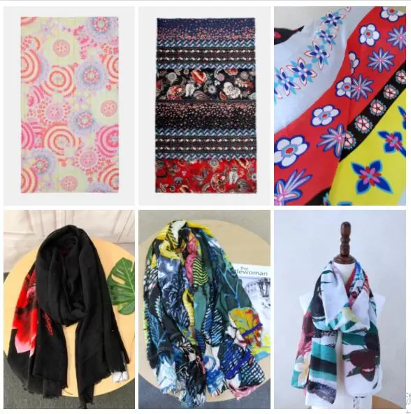 Top Trends: Foreign Trade Spain D New Scarf Female Fashion Trend Printing Flower Shawl Shows Temperament Sunshade And Warmth Shoppable Styles