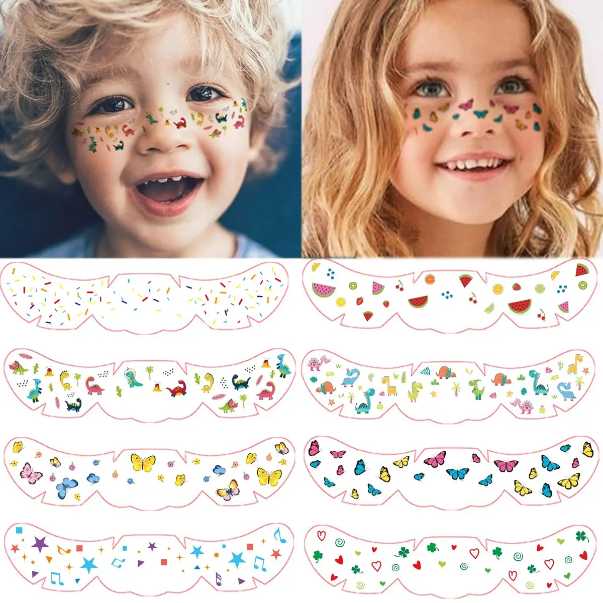 Top Trends: New Face Makeup Temporary Tattoos For Children Cartoon Butterfly Dinosaur Eye Freckle Tattoo Stickers For Girls Boys Kid Party Shoppable Styles