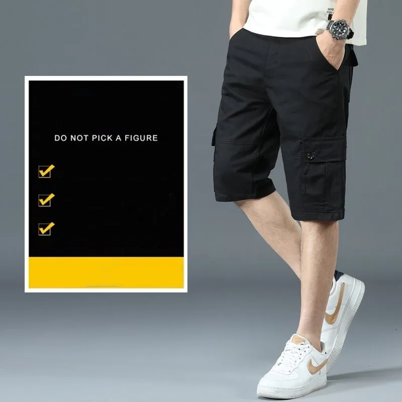 Top Trends: Summer Thin Pure Cotton Work Shorts Men's 5-point Multiple Pockets Casual Trend Loose Breeches Fashion Sports Pants Shoppable Styles - Image 5