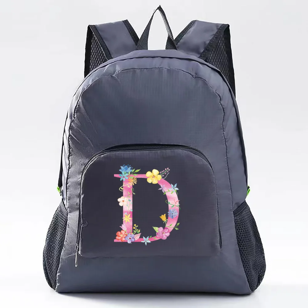 Top Trends: Unisex Lightweight Outdoor Backpack Portable Foldable Outdoor Camping Hiking Travel Daypack Women Pink Letter Pattern Sport Bags Shoppable Styles - Image 3