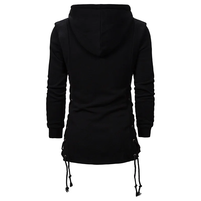 Top Trends: 2023 Autumn Winter Solid Color Hooded Long Sleeve Drawstring Hoodies Man Fashion Casual Loose Zipper Cotton All-match Coat Shoppable Styles - Image 3