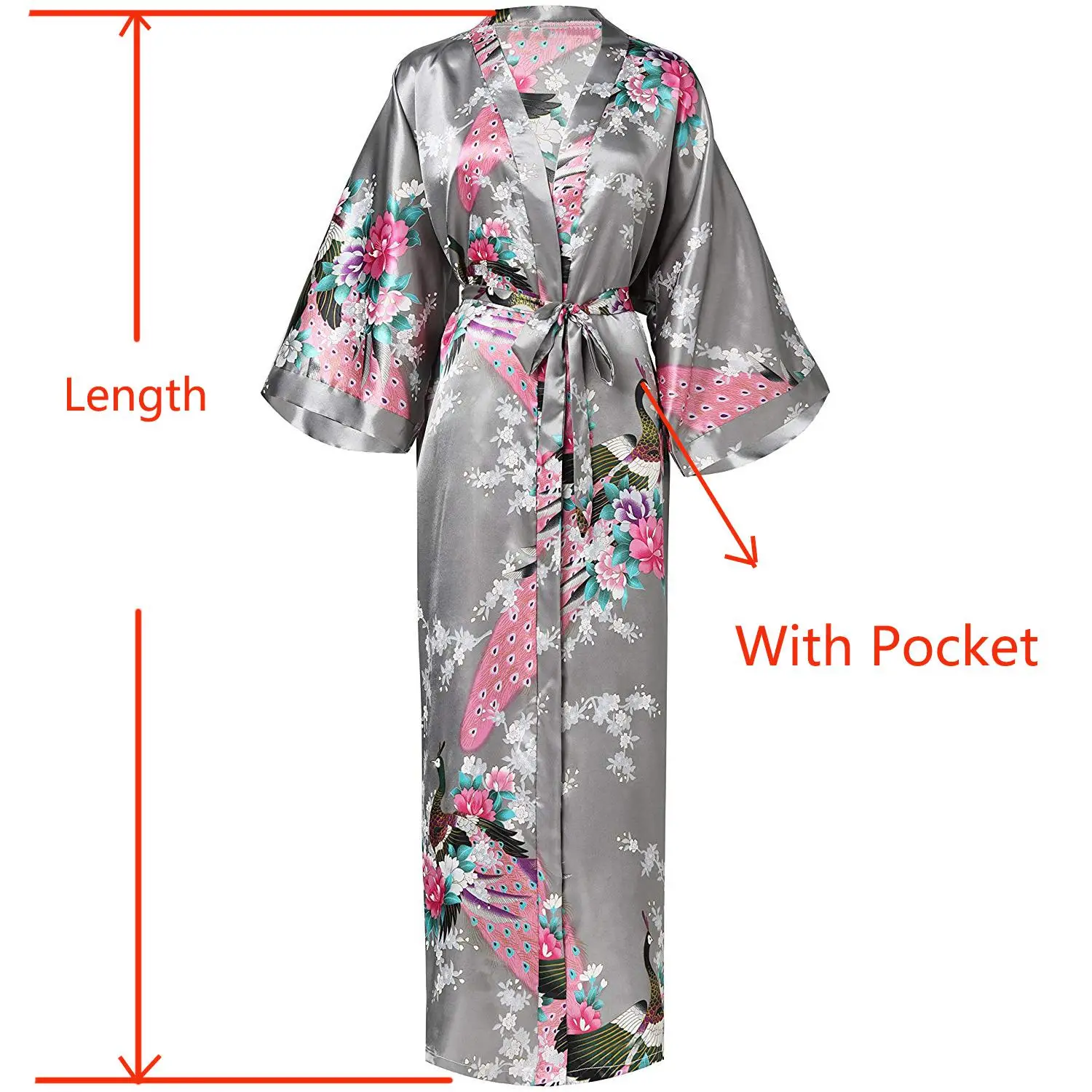 Top Trends: Sexy Women Long Robe With Pocket Wedding Bride Bridesmaid Dressing Gown Rayon Kimono Bathrobe Large Size S-XXXL Night Dress Shoppable Styles