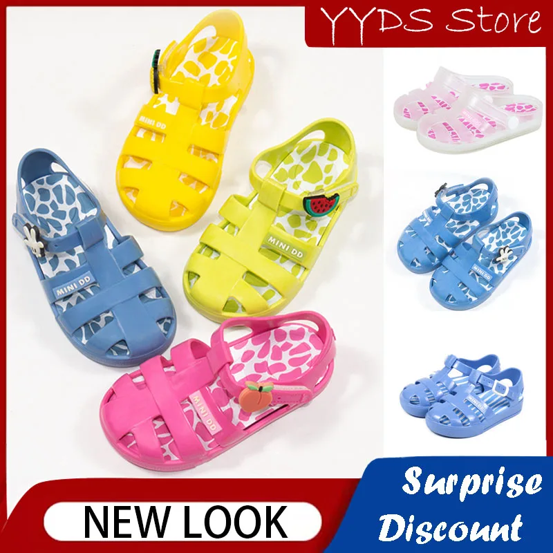 Top Trends: Summer Girls Sandals Breathable Beach Hole Shoes Jelly Color Non-slip Roman Sandals Toddler Children Garden Jelly Shoes Shoppable Styles