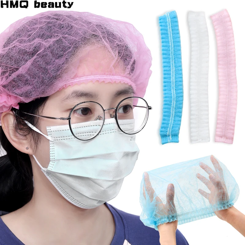 Top Trends: 10 / 20 / 50pcs Disposable Non Woven Fabric Sterile Hat For Grafting Eyelash Makeup Hair Net Caps SPA Hair Salon Bathroom Supplies Shoppable Styles