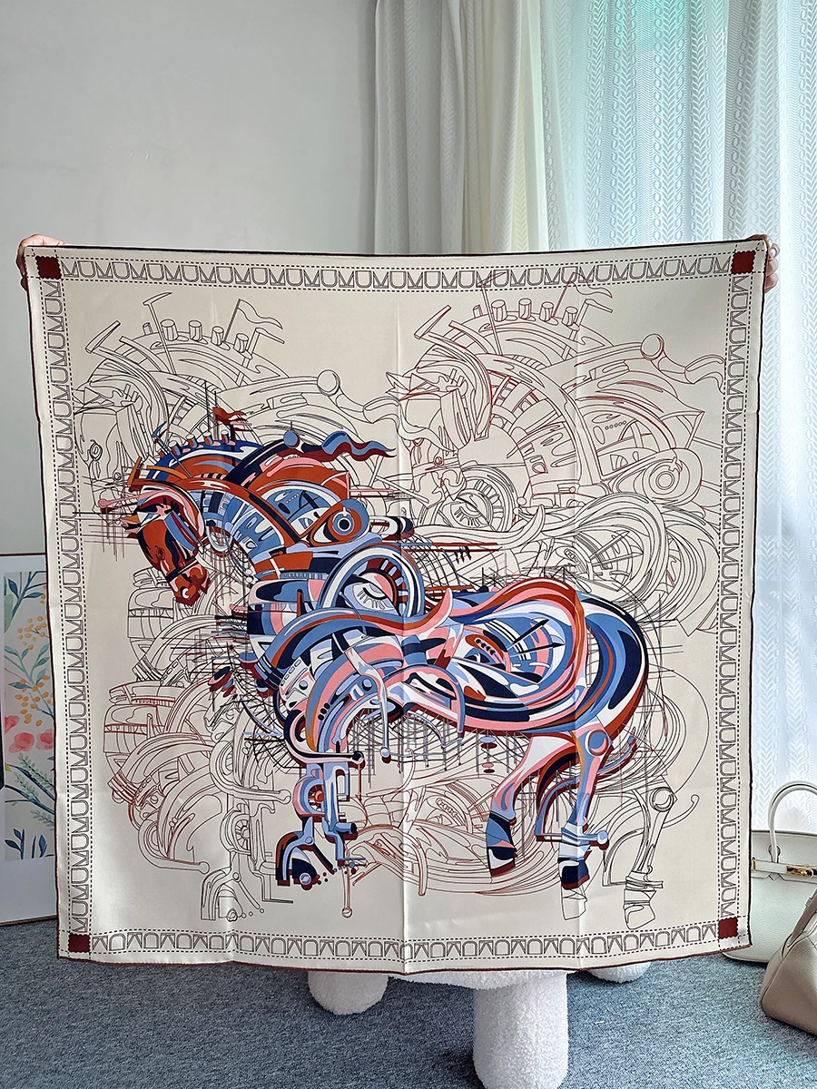 Top Trends: New In Scarf Women Desigual 100% Real Silk Scarf 90*90cm Pure Silk Luxury Scarves Foulard Wrap Shawl Neck Scarf Neckerchief Shoppable Styles