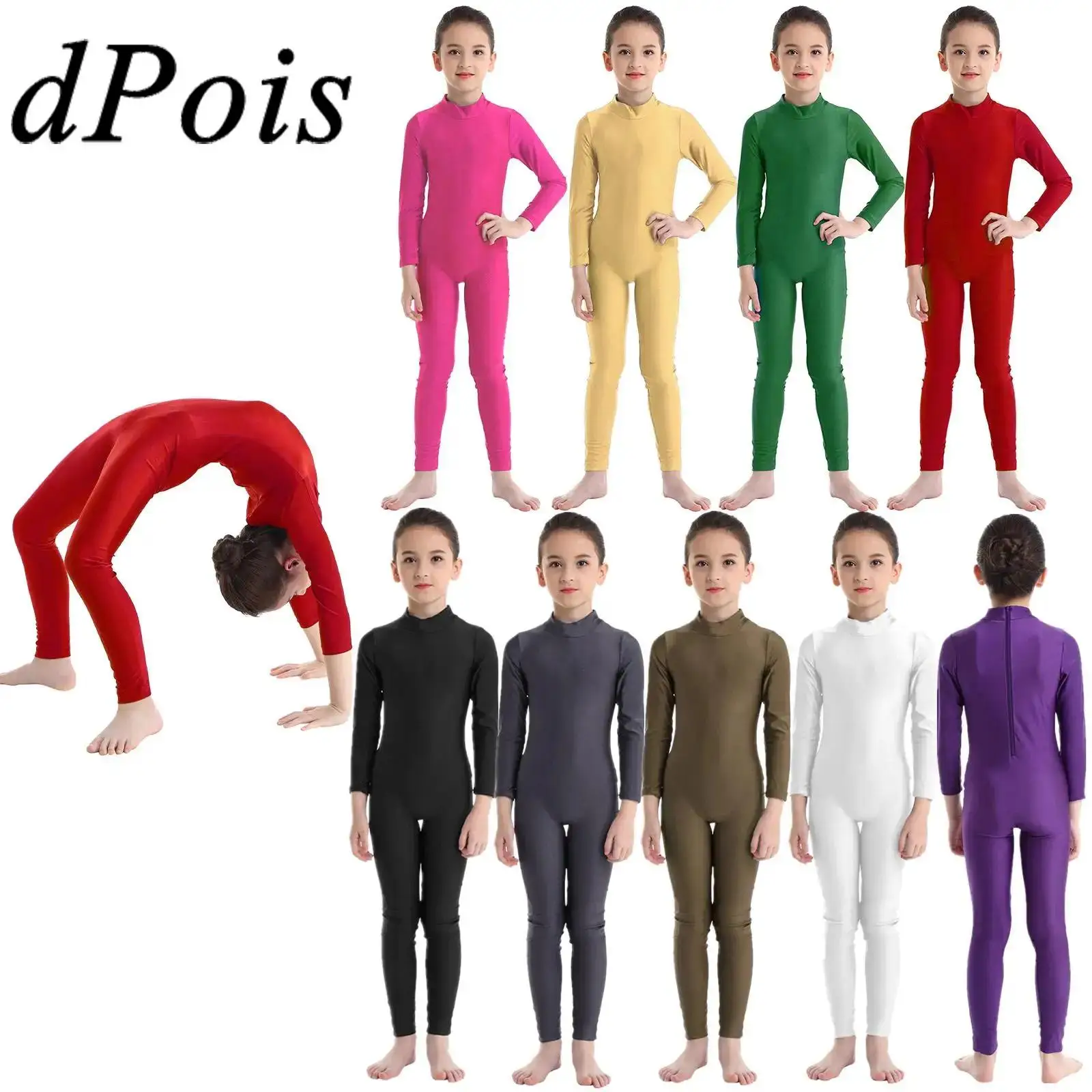 Top Trends: Kids Long Sleeve Mock Neck Leotard Ballet Dance Leotards Gymnastics Jumpsuit For Girls Children&#039;s Dancewear Exercise Costumes Shoppable Styles