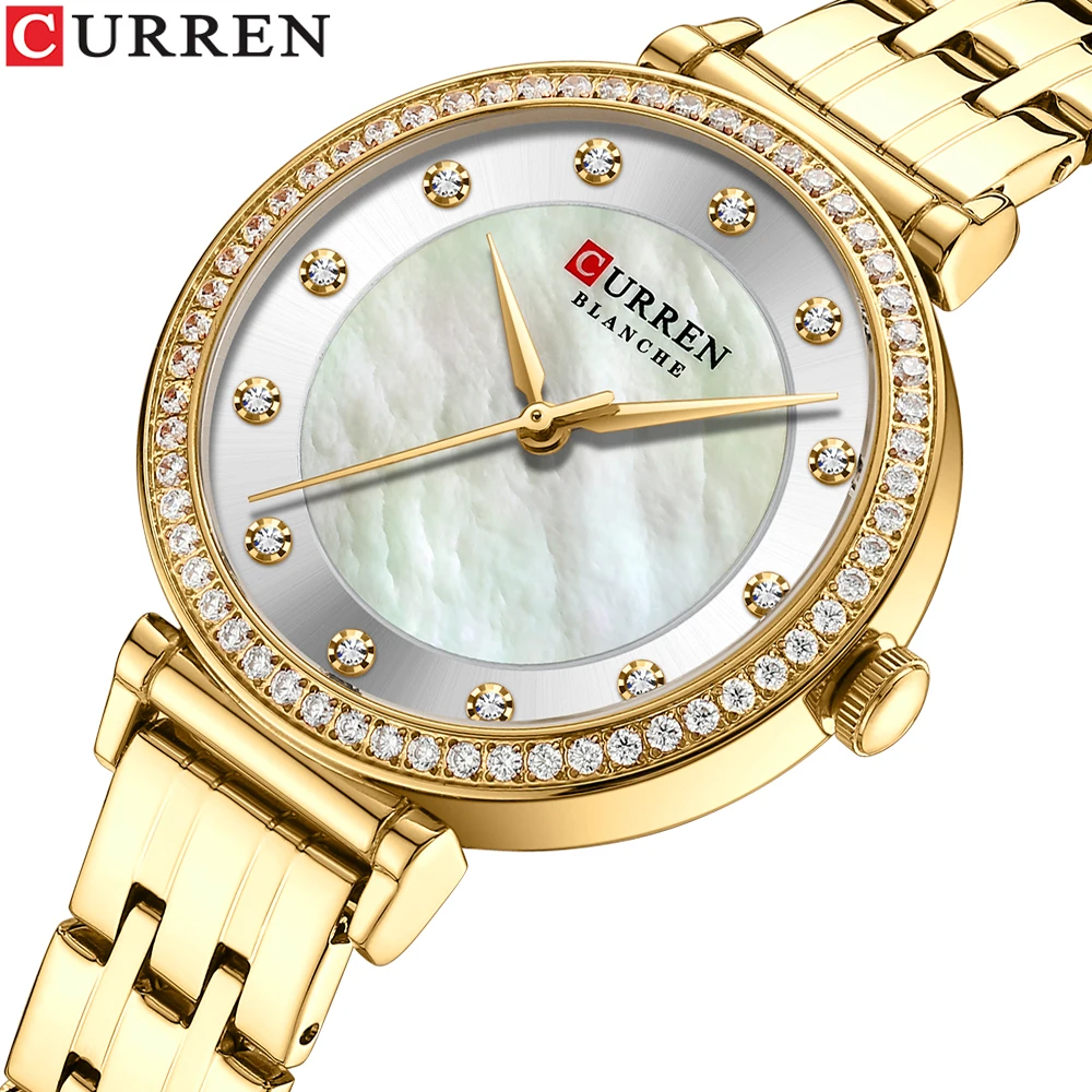 Top Trends: CURREN New Ultra Thin Ladies Luxury Jewelry Quartz Watch Waterproof Stainless Steel Strap Ladies Fashion Clock Relogio Feminino Shoppable Styles