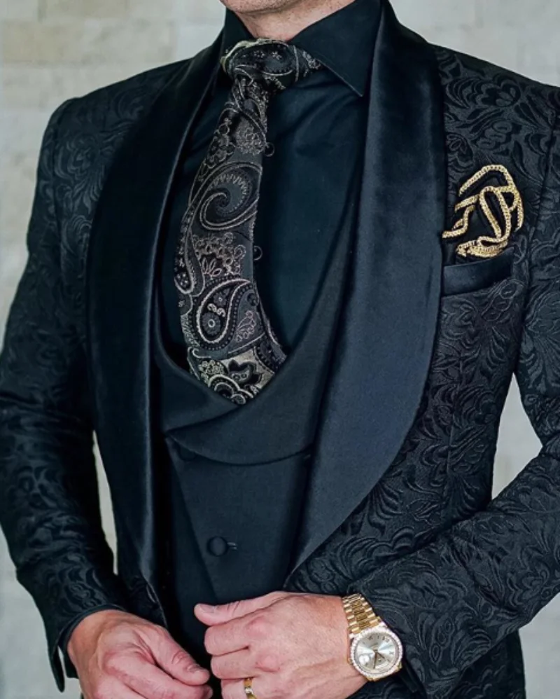 Top Trends: 2023 Mens Wedding Suit Italian Design Custom Made Black Smoking Tuxedo Jacket 3 Piece Groom Terno Suit For Men Costume Homme Shoppable Styles