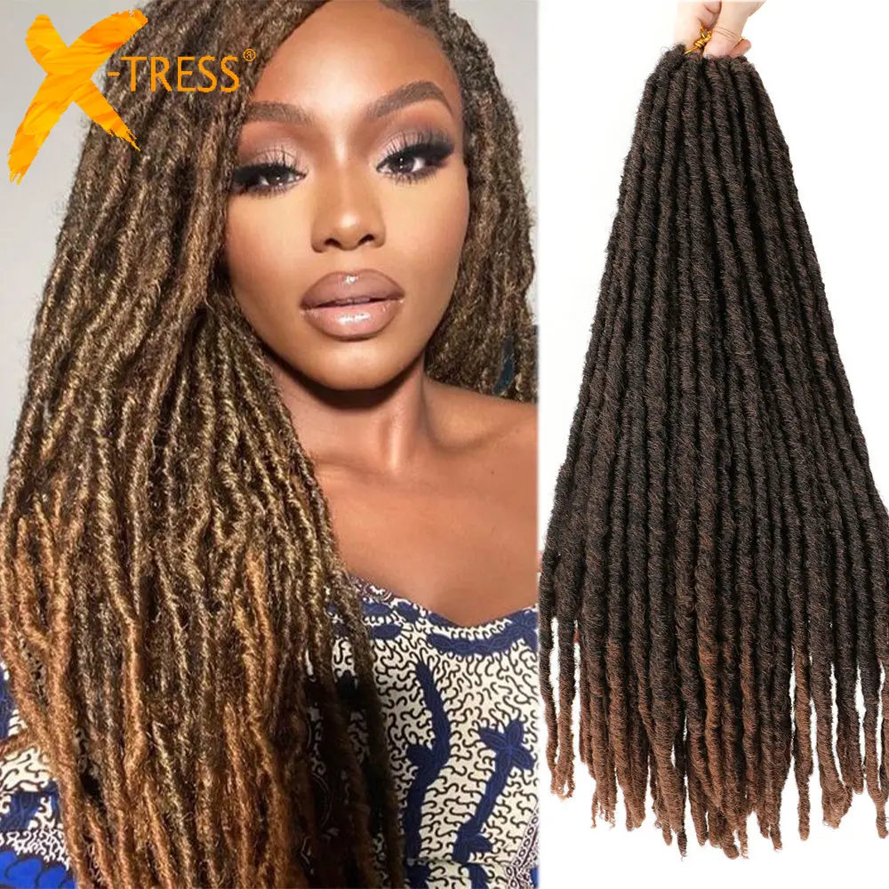 Top Trends: Synthetic Faux Locs Crochet Braids Hair Dreadlocks Knotless Hook Dreads Ombre Color Braiding Hair Extensions For Women X-TRESS Shoppable Styles