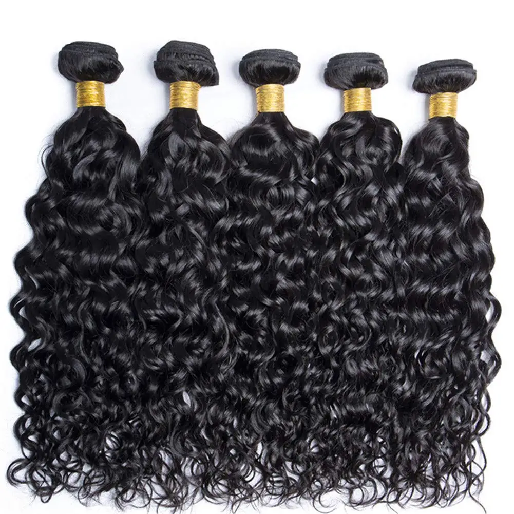 Top Trends: Peruvian 10A Water Wave Bundles Unprocessed Curly Human Hair Bundles Weave Remy Water Wave Hair Extensions No Tangle 12-30 Shoppable Styles