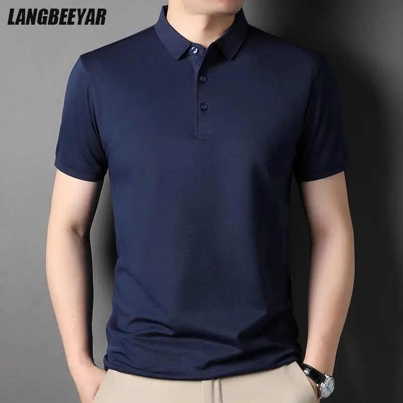 Top Trends: High End 50% Cotton New Summer Brand Polo Shirts For Men 2023 Short Sleeve Solid Color Casual Tops Fashions Clothes Men Shoppable Styles