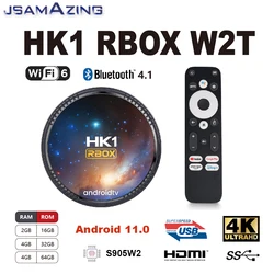 HK1 W2T Android 11.0 Smart TV BOX S905W2 Voice Remote ARM Cortex A53 