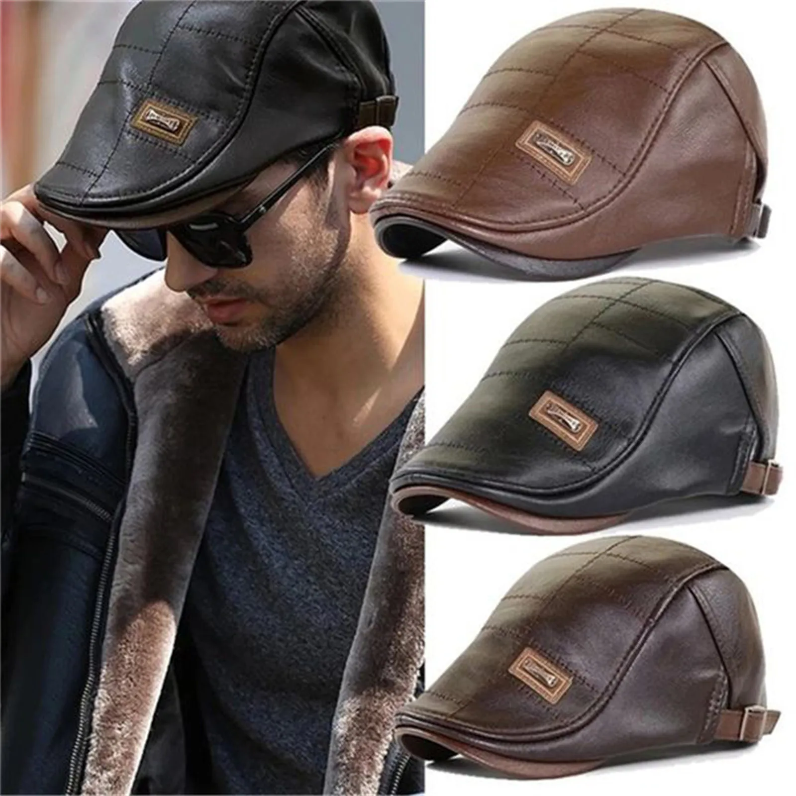 Top Trends: Leather Beret Men's Adjustable Newsboy Hat Beret Hat Driving Hat Cap Fashion Beret Hat Flat Cap Womens Hats Fashion Fall G Hat Shoppable Styles