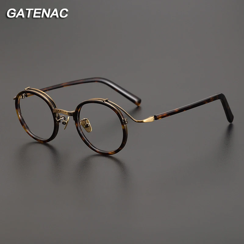 Top Trends: Vintage Acetate Glasses Frame Men Round Luxury Myopia Prescription Optical Eyeglasses Frame Women Retro Korean Brand Eyewear Shoppable Styles