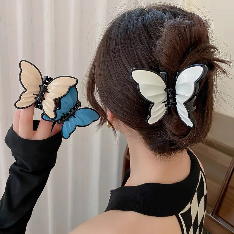 Top Trends: New Butterfly Acrylic Hair Claw Clips For Women Korean Style Sweet Geometric Crab Hairpins Fashion Hair Accessories Girl Female Shoppable Styles