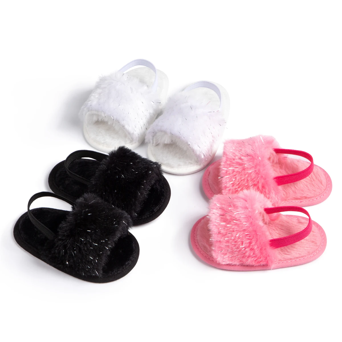 Top Trends: KIDSUN Baby Girls Shoes Fluff Infant Girl Black Newborn Anti-Slip Soft Sole Infant Boy First Walkers Baby Toddler Crib Shoes Shoppable Styles