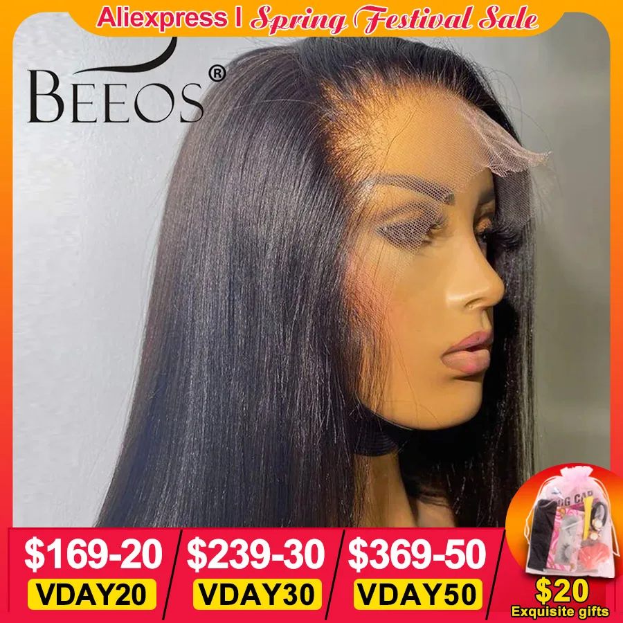 Top Trends: 180% Yaki Straight 13*6 HD Lace Frontal Wig Pre Plucked Yaki 13*4 HD Transparent Lace Front Human Hair Wigs For Women Brazilian Shoppable Styles