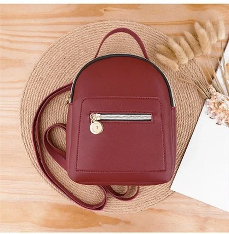 Top Trends: Mini Backpack Women PU Leather Shoulder Bag For Teenage Girls Kids Multi-Function Small Bagpack Female Ladies School Backpack Shoppable Styles