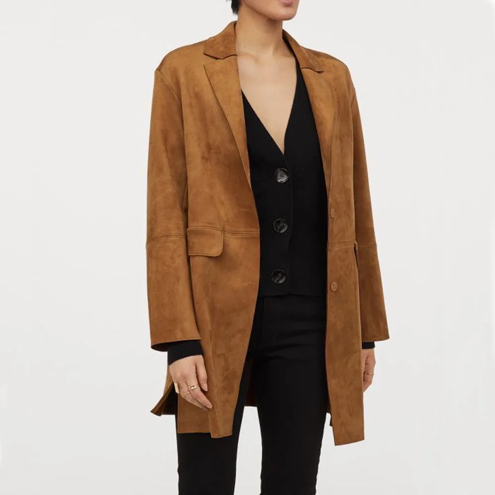 Top Trends: Women's Blazer Suede Single Breasted Korean Popular Clothes Elegant Coat For Women Clothing 2023 New Arrivals Blazers For Womens Shoppable Styles